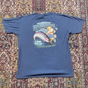 The Duck Co Yellowstone National Park Fishing Graphic T‎ Shirt Mens XL
